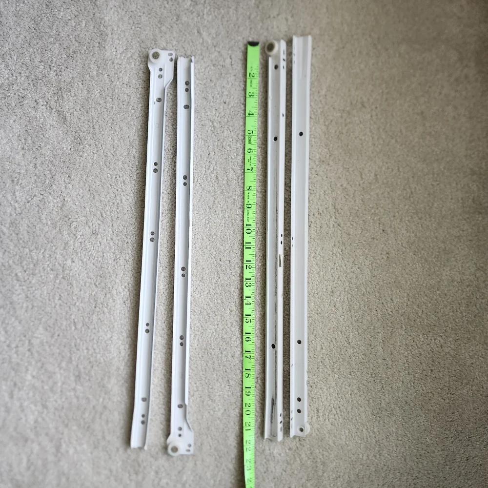 24-Inch Bottom Mount Drawer Slide Rails - white (2 sets included)